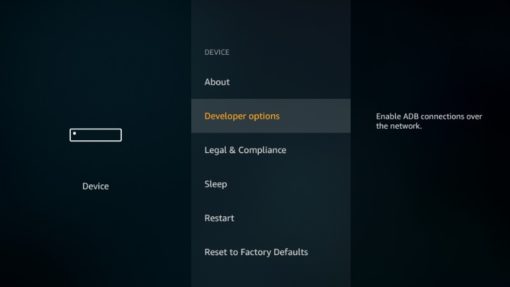 Fire TV Stick gelistirici secenekleri